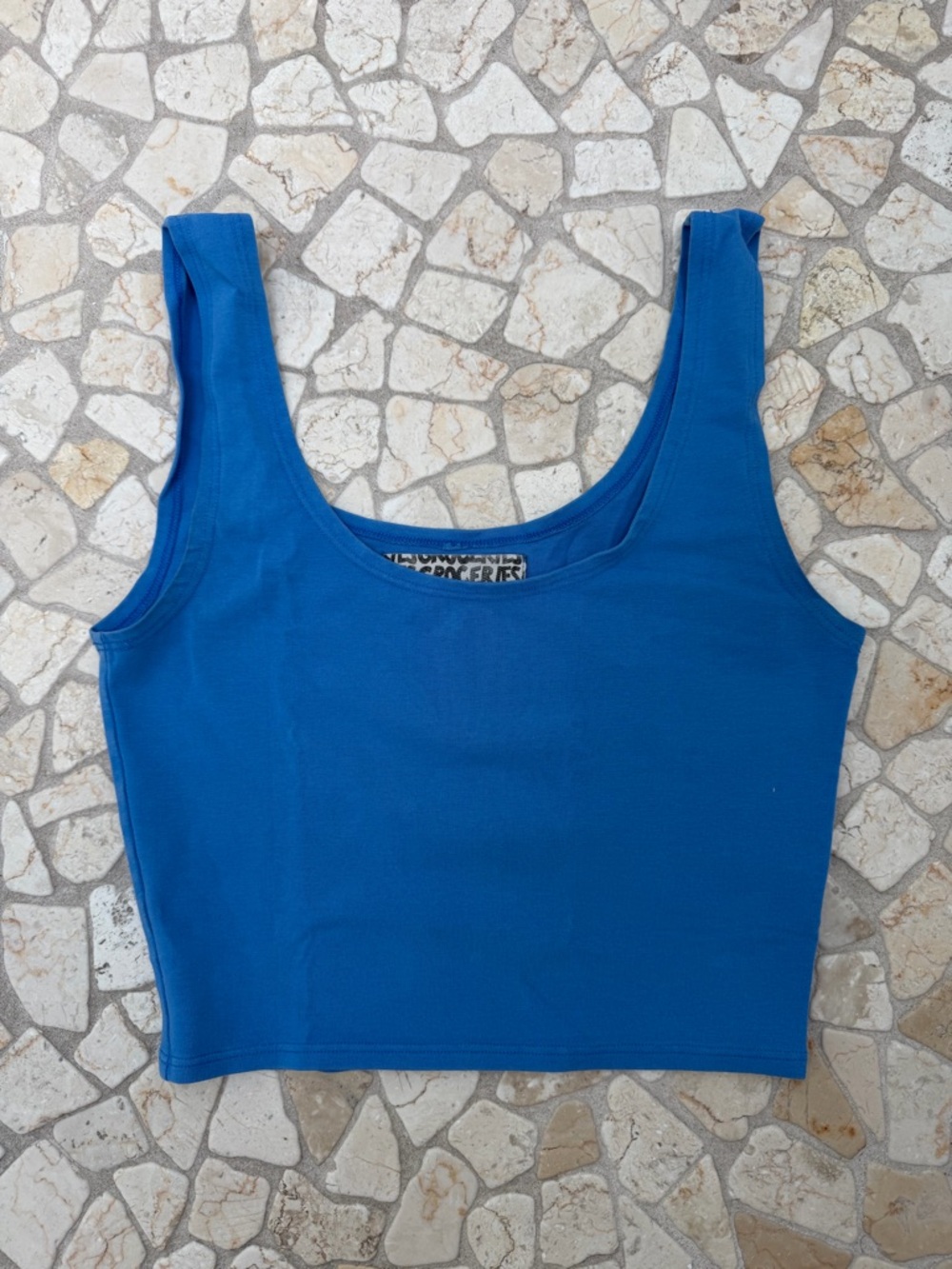 Royal Blue Scoop Crop Tank Top